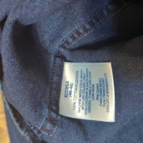 Men's XLT 100% Cotton Dark Denim Look Shirt - Picture 5 of 5